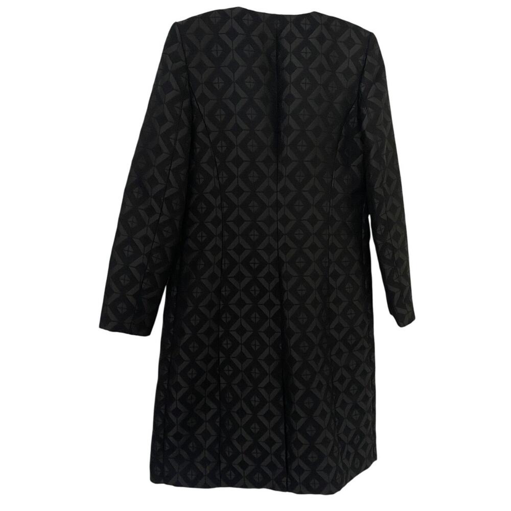 NWOT CALVIN KLEIN Women's Black Open Front Topper Jacket Top, Black Jacquard, 6 - Picture 5 of 5